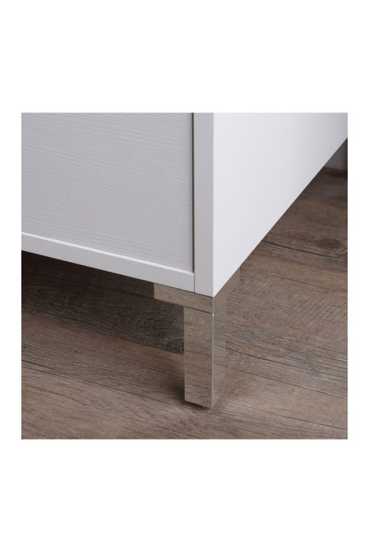 Meuble de salle de bain avec vasque en céramique Lione Blanc 100 cm