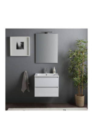 Ensemble meuble de salle de bain Baltimora Blanc brillant 60 cm