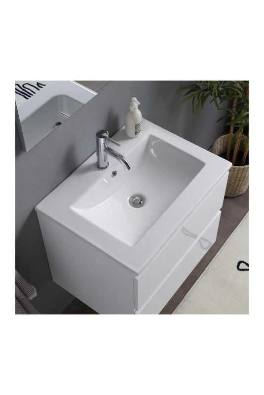 Ensemble meuble de salle de bain Baltimora Blanc brillant 60 cm