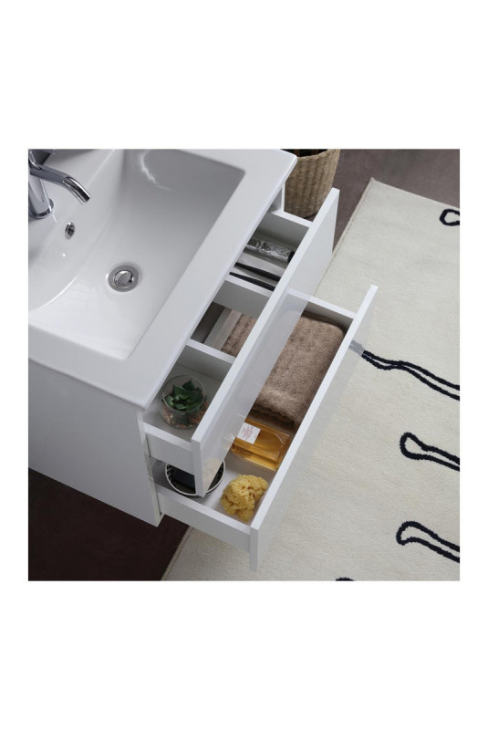 Ensemble meuble de salle de bain Baltimora Blanc brillant 60 cm