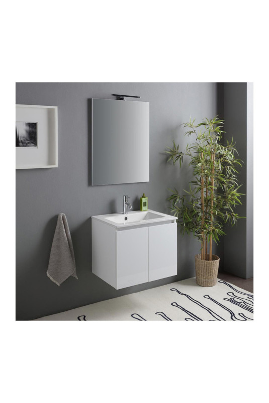 Meuble de salle de bain Baltimora Blanc brillant 60 cm