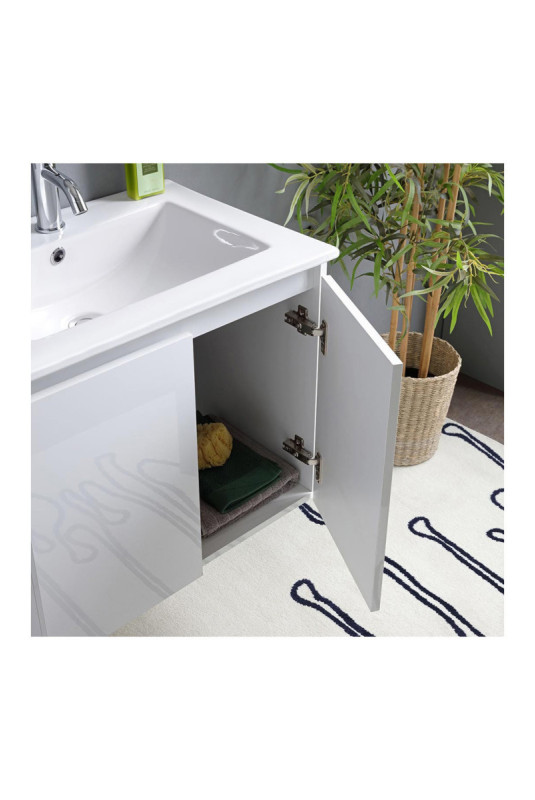 Meuble de salle de bain Baltimora Blanc brillant 60 cm