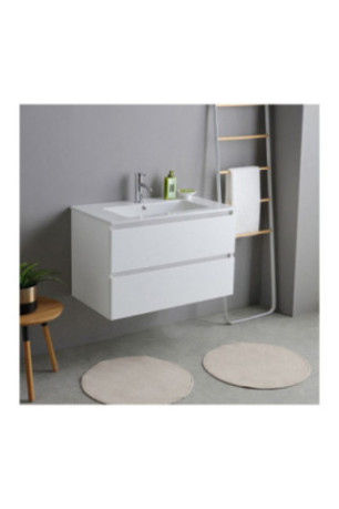 Meuble sous-vasque avec vasque en céramique Bali Blanc 80 cm