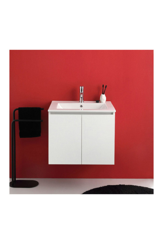 Meuble sous vasque suspendu avec vasque Bali Blanc 60 cm