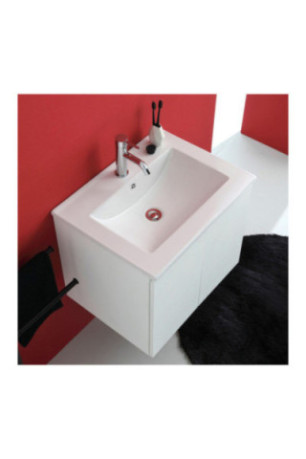 Meuble sous vasque suspendu avec vasque Bali Blanc 60 cm