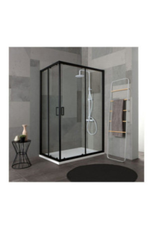 Cabine de douche Cielo Noir mat 70x90 cm