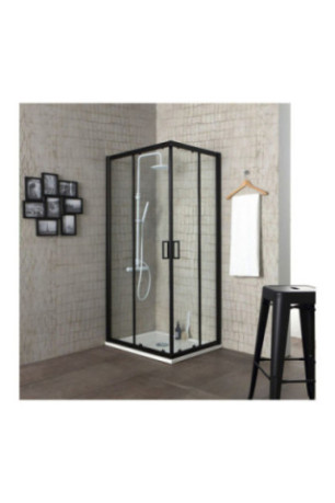 Cabine de douche Cielo noir mat 80x80 cm