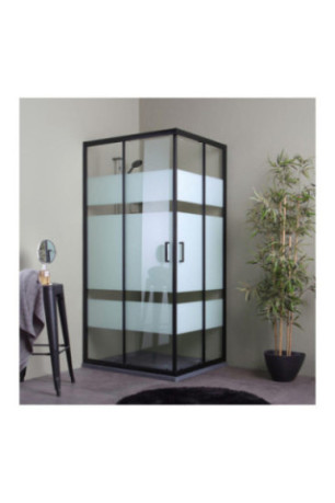 Cabine de douche Cielo Noir mat 70x90 cm