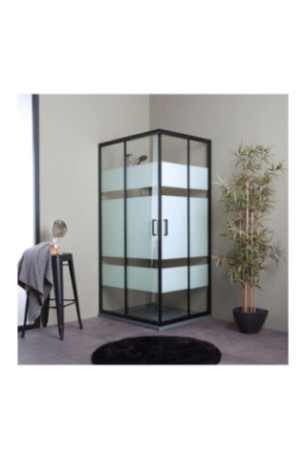 Cabine de douche Cielo Noir mat 100x80 cm