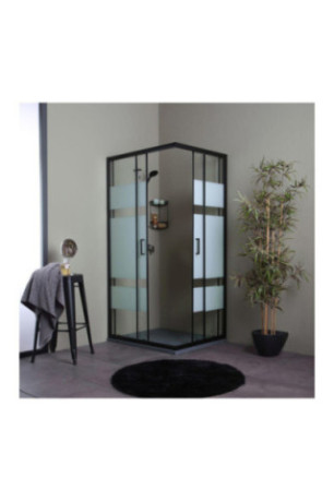 Cabine de douche Cielo Noir mat 100x80 cm