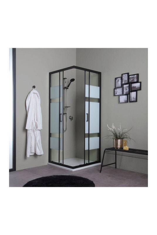 Cabine de douche Cielo Noir mat 80x80 cm