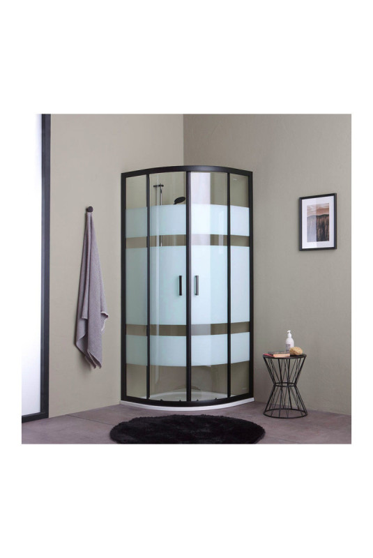 Cabine de douche Cielo Noir mat 90 x 90 cm