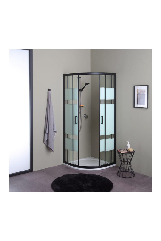 Cabine de douche Cielo Noir mat 90 x 90 cm