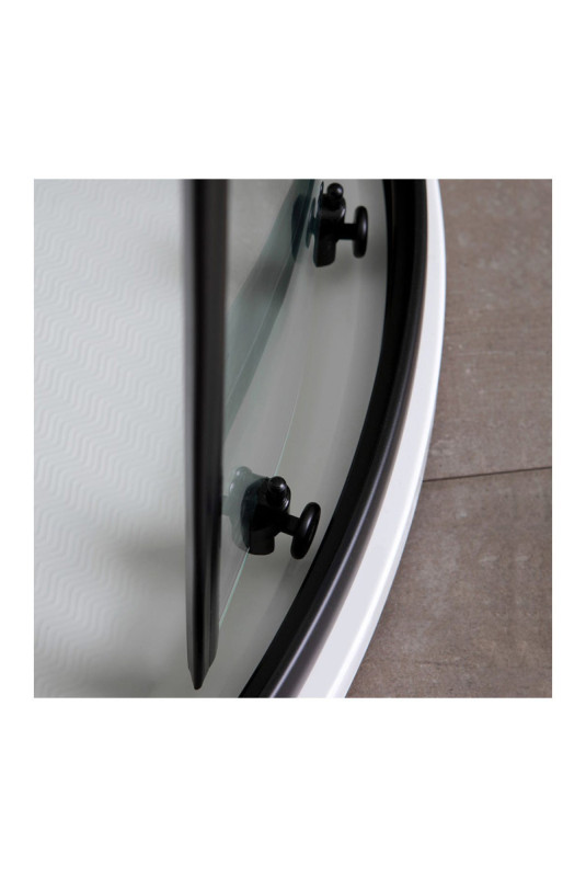 Cabine de douche Cielo Noir mat 90 x 90 cm