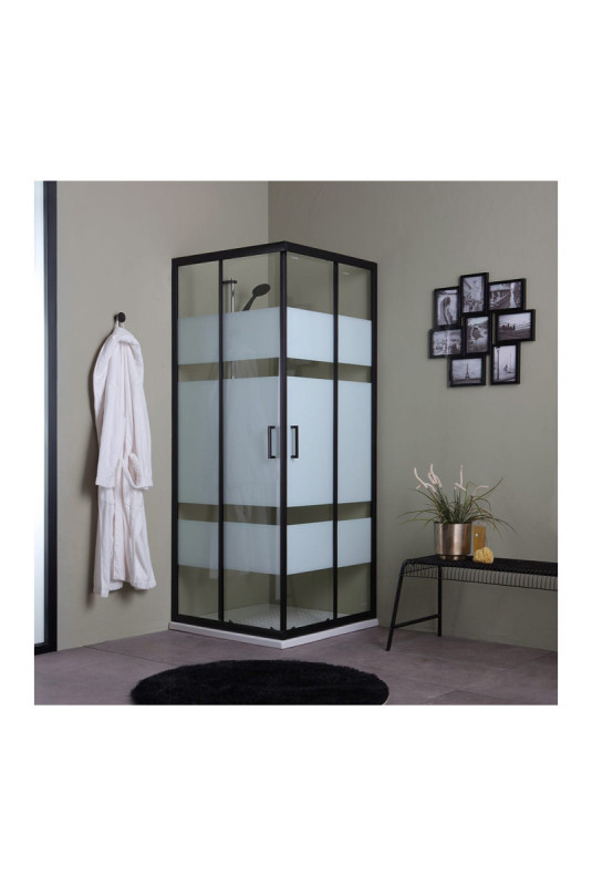 Cabine de douche Cielo Noir mat 70x70 cm
