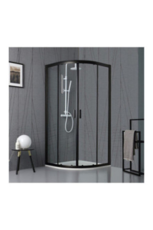 Cabine de douche Cielo semi-circulaire Noir mat 80x80 cm