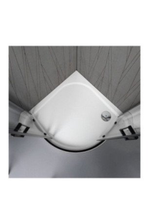 Cabine de douche Cielo semi-circulaire Noir mat 80x80 cm