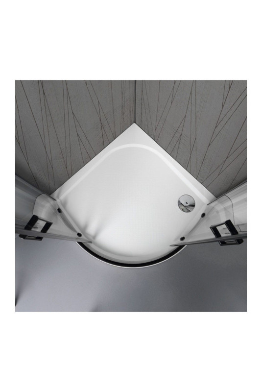 Cabine de douche Cielo semi-circulaire Noir mat 80x80 cm