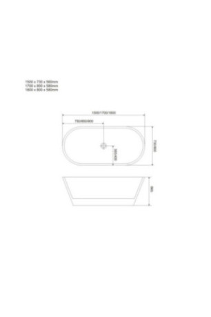 Baignoire îlot Anita 150 cm