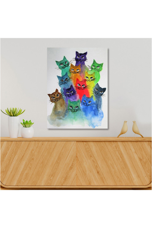 Peinture décorative sur toile - Multicolore