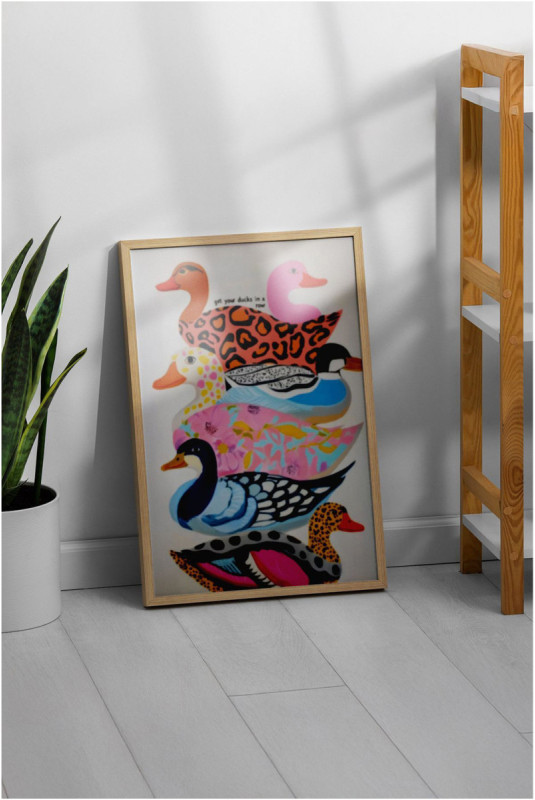 Tableau décoratif encadré en MDF - Multicolore