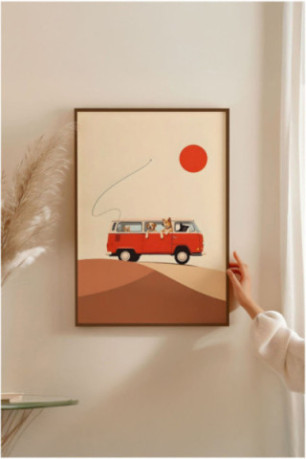 Tableau décoratif encadré en MDF - Multicolore