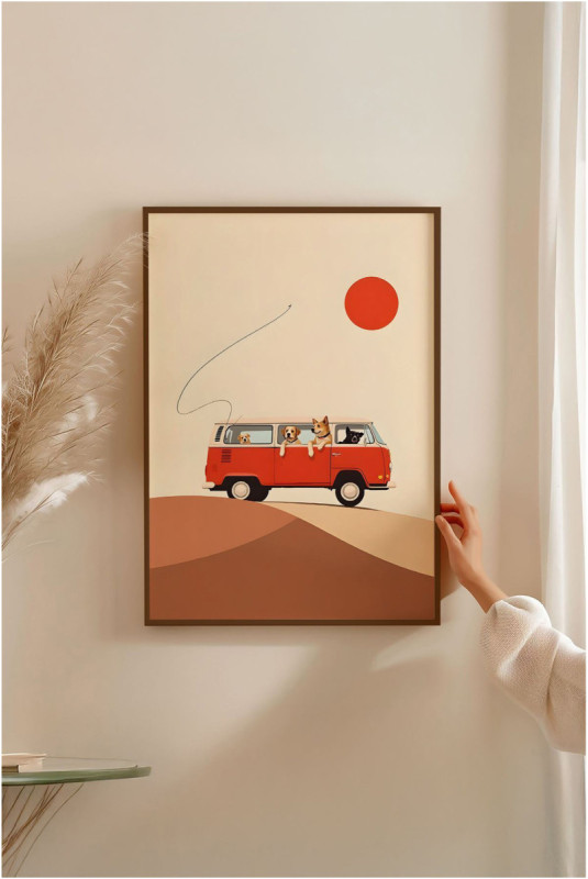 Tableau décoratif encadré en MDF - Multicolore