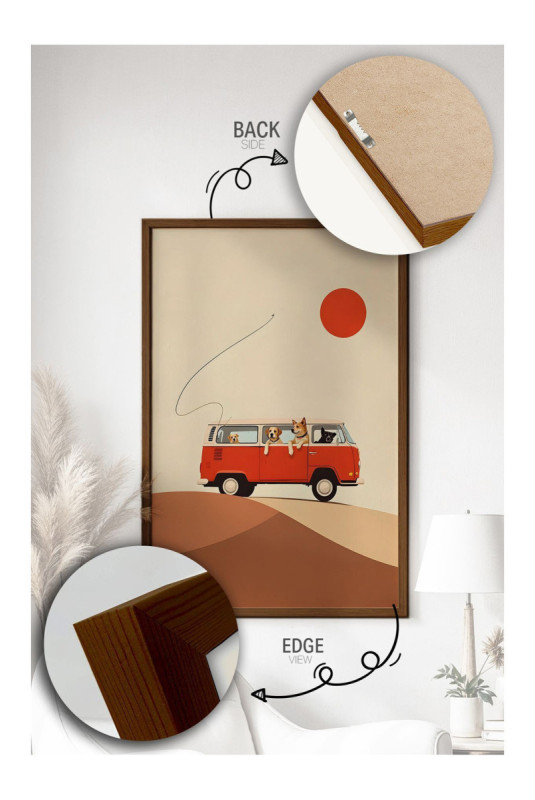 Tableau décoratif encadré en MDF - Multicolore