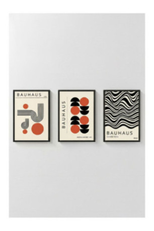 Tableau décoratif encadré en MDF (3 pièces) - Multicolore