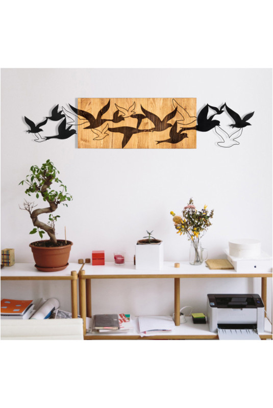 Accessoire mural décoratif en bois - Noyer noir