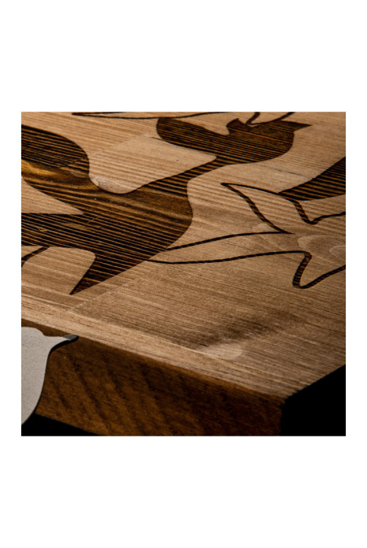 Accessoire mural décoratif en bois - Noyer noir