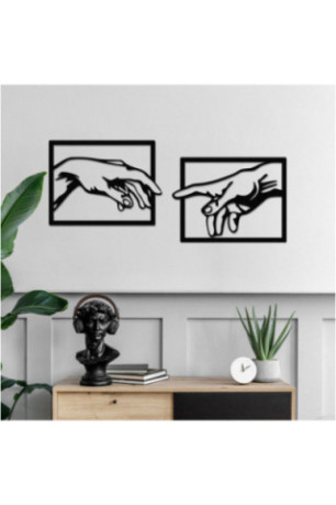 Ensemble d'accessoires muraux décoratifs en métal (2 pièces) - Noir
