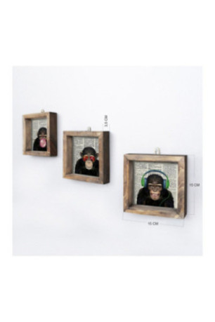 Tableau décoratif encadré en MDF (3 pièces) - Multicolore