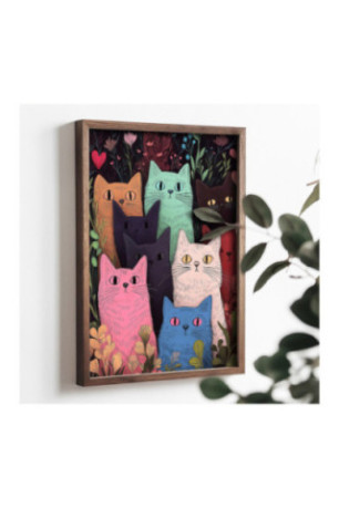 Tableau décoratif encadré en MDF - Multicolore