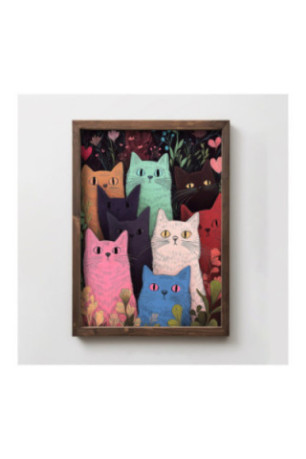 Tableau décoratif encadré en MDF - Multicolore