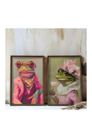 Tableau décoratif encadré en MDF (2 pièces) - Multicolore
