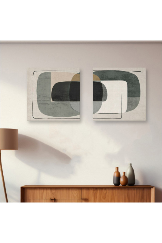 Tableau décoratif sur toile (2 pièces) - Multicolore