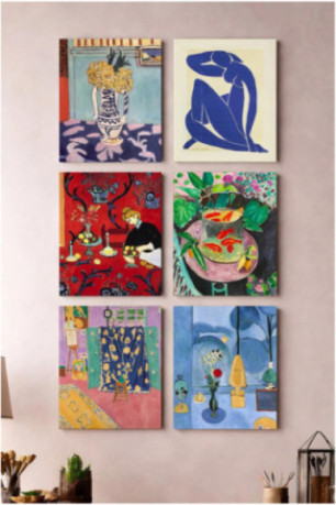 Peinture décorative sur toile (6 pièces) - Multicolore