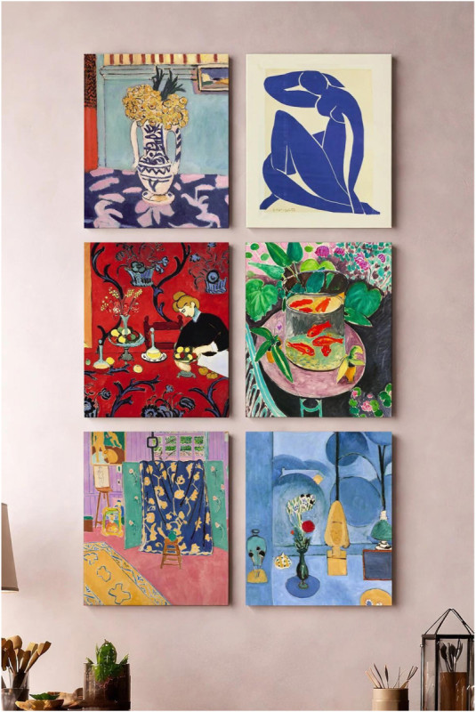 Peinture décorative sur toile (6 pièces) - Multicolore