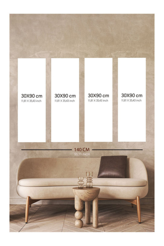 Peinture décorative sur toile (4 pièces) - Multicolore