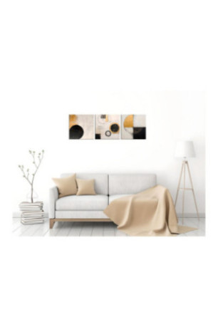Tableau décoratif sur toile (3 pièces) - Or Noir