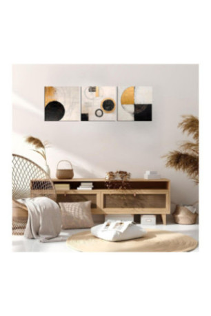 Tableau décoratif sur toile (3 pièces) - Or Noir