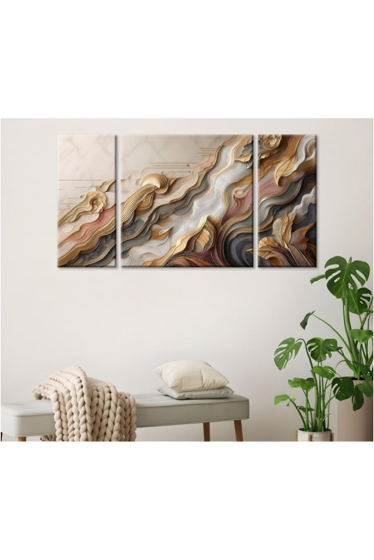 Tableau décoratif sur toile (3 pièces) - Multicolore
