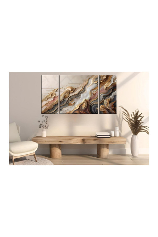 Tableau décoratif sur toile (3 pièces) - Multicolore