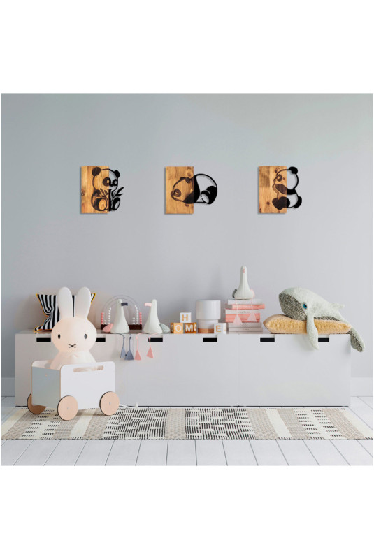 Accessoire mural décoratif en bois - Noyer noir