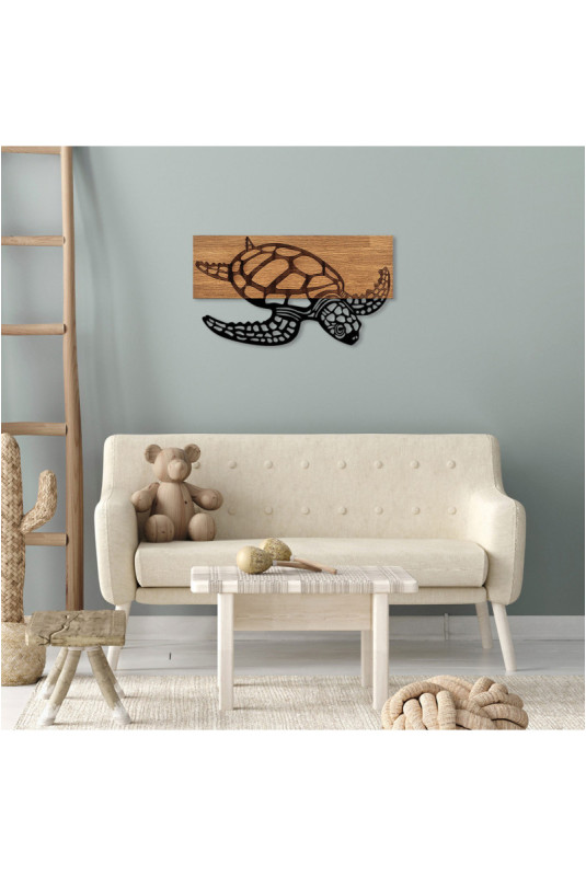 Accessoire mural décoratif en bois - Noyer noir