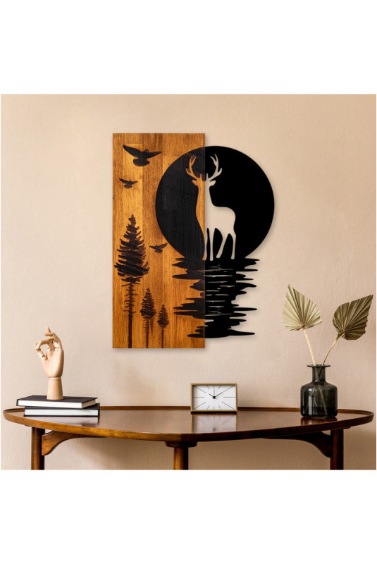 Accessoire mural décoratif en bois - Noyer Noir