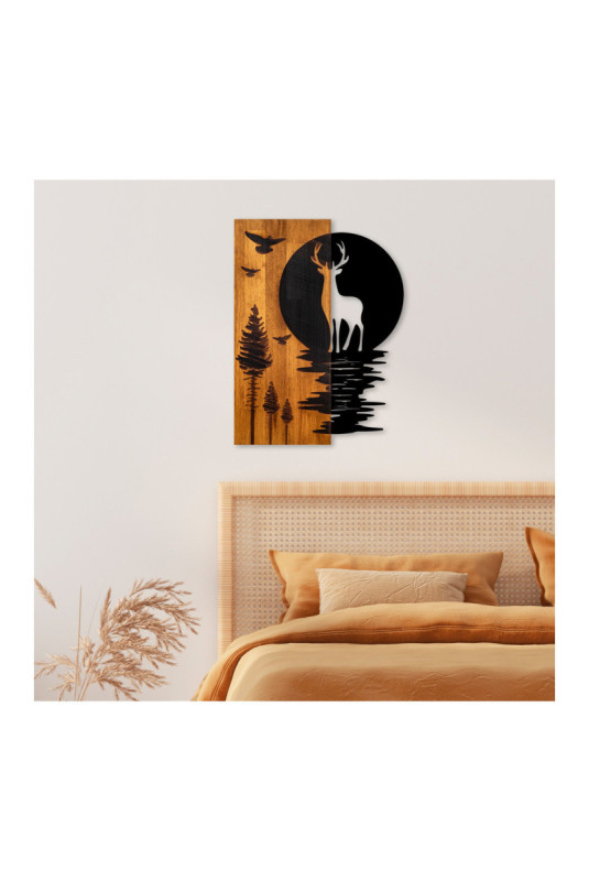 Accessoire mural décoratif en bois - Noyer Noir