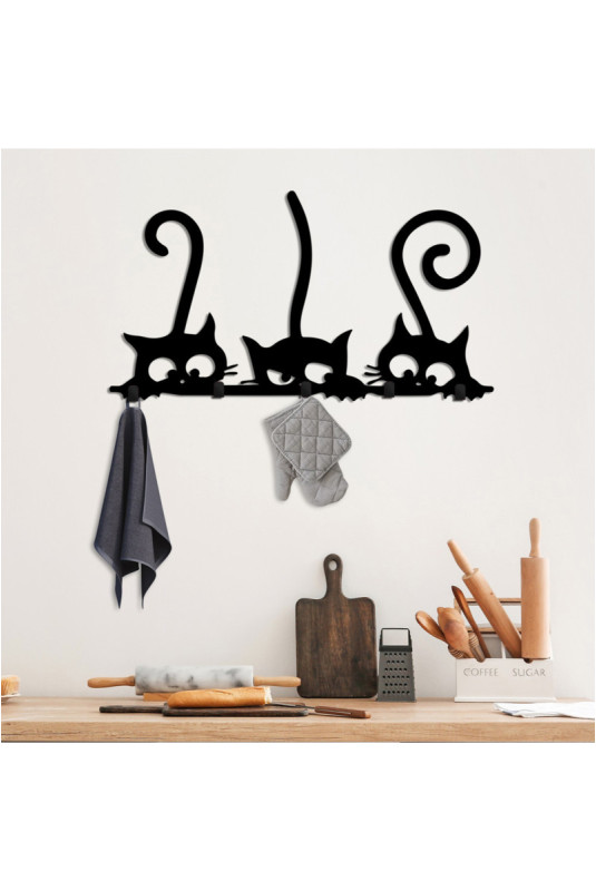 Crochet mural en métal - Noir