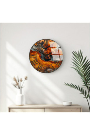 Horloge murale décorative en verre - Multicolore